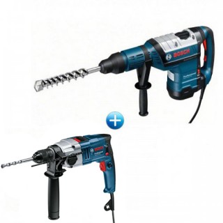 Перфоратор BOSCH GBH 8-45 DV + ударна бормашина BOSCH GSB 18-2 RE