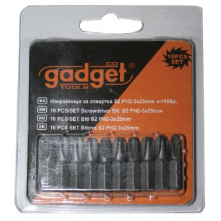 Комплект накрайници за отвертка GADGET PH3x25 mm, 10 бр.