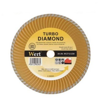 Диамантен диск за гранит и мрамор WERT TURBO 115 mm